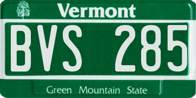 VT license plate BVS285