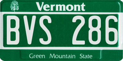 VT license plate BVS286