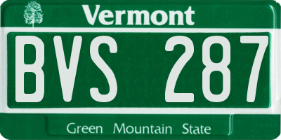 VT license plate BVS287
