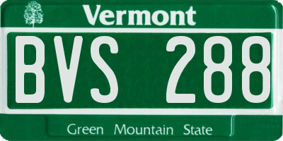 VT license plate BVS288