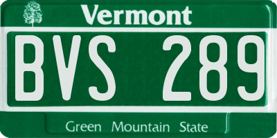 VT license plate BVS289