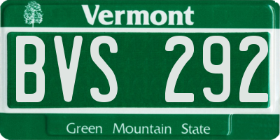 VT license plate BVS292
