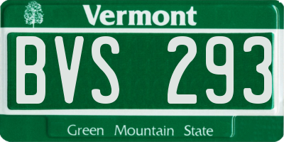 VT license plate BVS293