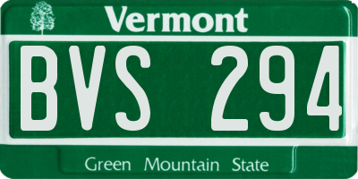 VT license plate BVS294