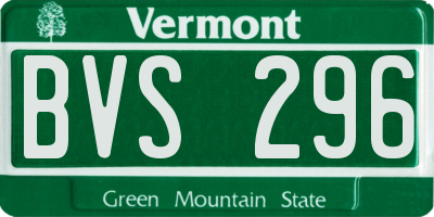 VT license plate BVS296