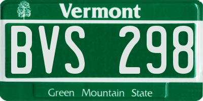 VT license plate BVS298