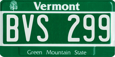 VT license plate BVS299