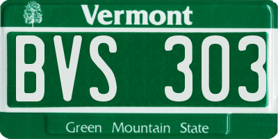 VT license plate BVS303