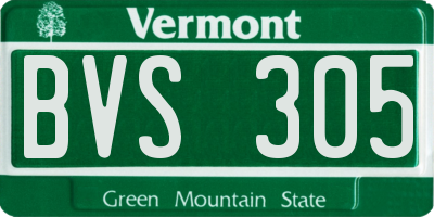 VT license plate BVS305