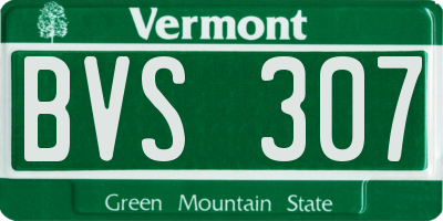 VT license plate BVS307