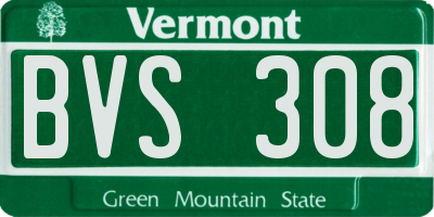 VT license plate BVS308