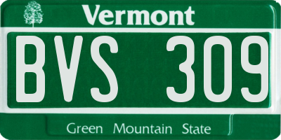VT license plate BVS309