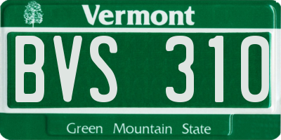 VT license plate BVS310