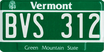 VT license plate BVS312