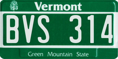 VT license plate BVS314
