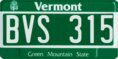 VT license plate BVS315