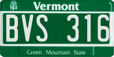 VT license plate BVS316