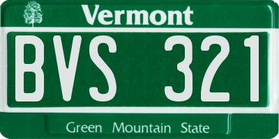 VT license plate BVS321
