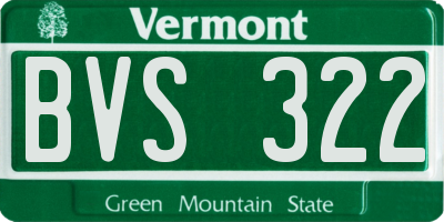 VT license plate BVS322