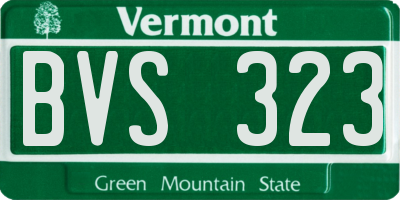 VT license plate BVS323