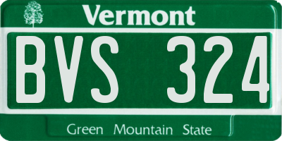 VT license plate BVS324