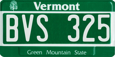 VT license plate BVS325