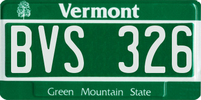 VT license plate BVS326