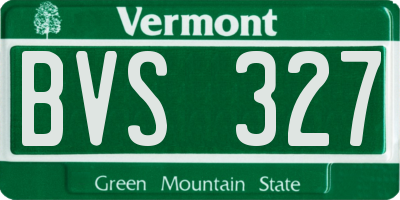 VT license plate BVS327