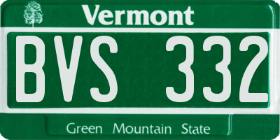 VT license plate BVS332