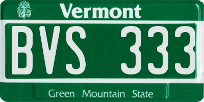 VT license plate BVS333