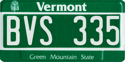 VT license plate BVS335