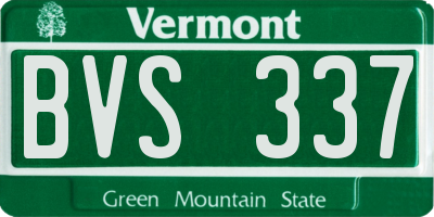 VT license plate BVS337