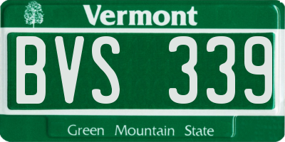 VT license plate BVS339