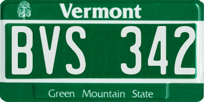 VT license plate BVS342
