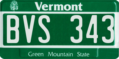 VT license plate BVS343