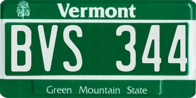 VT license plate BVS344