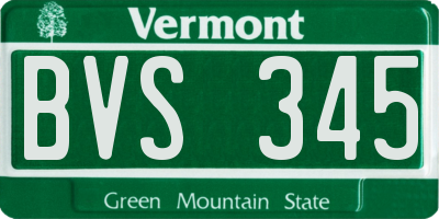 VT license plate BVS345
