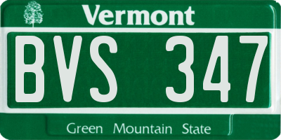 VT license plate BVS347