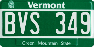 VT license plate BVS349