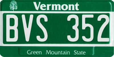 VT license plate BVS352