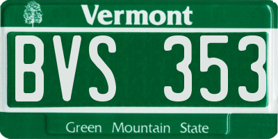 VT license plate BVS353