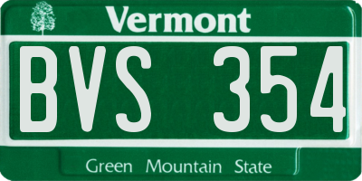 VT license plate BVS354