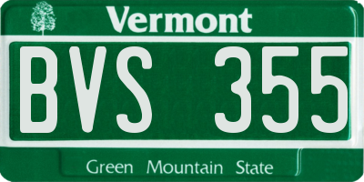 VT license plate BVS355