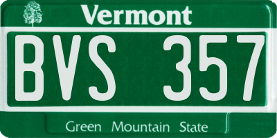 VT license plate BVS357