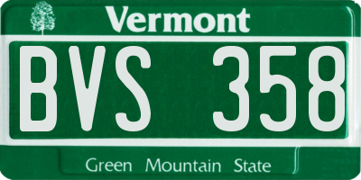 VT license plate BVS358
