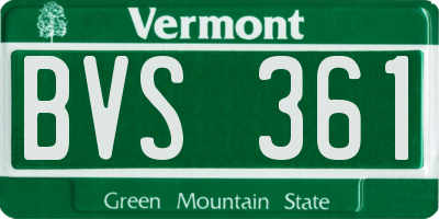VT license plate BVS361
