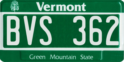 VT license plate BVS362