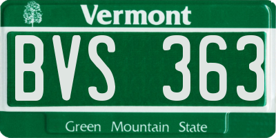 VT license plate BVS363