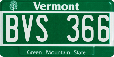VT license plate BVS366