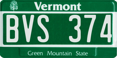 VT license plate BVS374